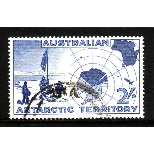 AUSTRALIA ANTARCTIC TERR 1957 SG1 2s ULTRAMARINE EXPEDITION AND MAP FU#6