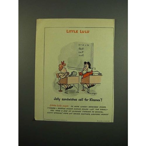 1950 Kleenex Tissues Ad - Jelly Sandwiches, Little Lulu