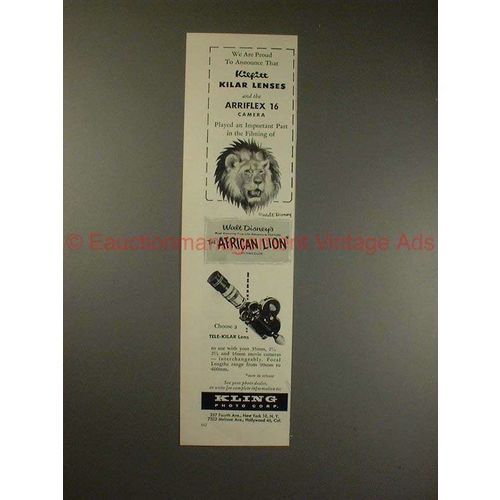 1956 Arriflex 16 Camera Ad, Walt Disney's African Lion!