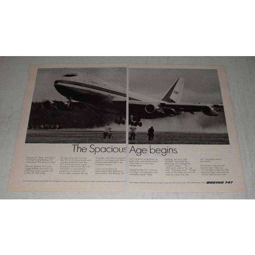 1969 Boeing 747 Plane Ad - The Spacious Age Begins