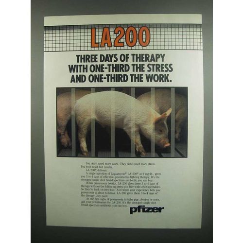 1984 Pfizer LA-200 ad - Three Days of Therapy