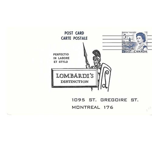 Canada. #P102a Postal Card USED 1971, Type 18, precancelled, illustrated