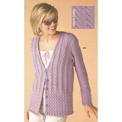 Knit Sweater Pattern Classic Cables