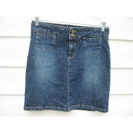 Womens Esprit Denim Skirt 5/6 31 Waist Blue Jean Mini