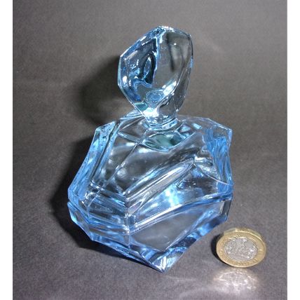 Art Deco Blue Glass Trinket Bowl.
