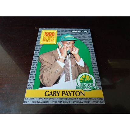 1990-91 NBA Hoops Card # 391 Gary Payton Ex-Mt (6) Seattle Supersonics (SB)