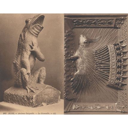 Blois The Gargoyle Frog Chateau 2x Old French Postcard s