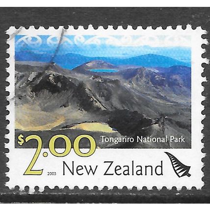 NEW ZEALAND NZ 2003 TONGARIRO NATIONAL PARK VIEW FROM AIR $2 USED SG?