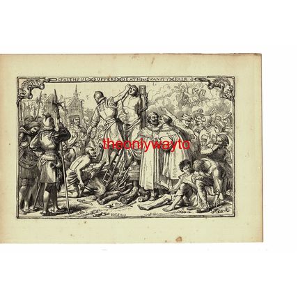 Faithful Suffers Death At Vanity Fair, Bunyan, Book Illustration (Print), 1850's
