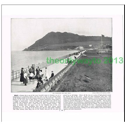 BRAY, PROM AND HEAD, IRELAND, Book Illustration, c1895