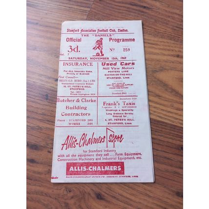 1969/70 Stamford vs Long Eaton United - Midland Counties League * FREE P&P *