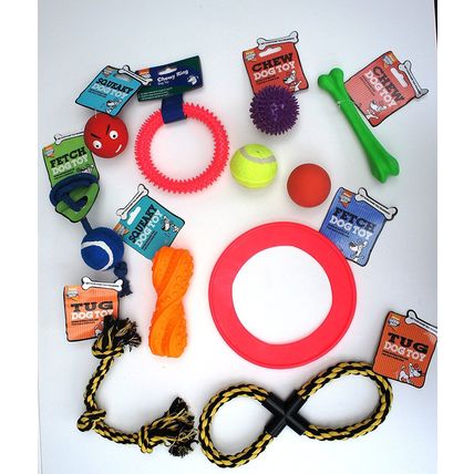 11 x ARMITAGE PET DOG SQUEAKY CHEW ROPE BALL FUN GOOD BOY DOG PUPPY TOY FUN PACK