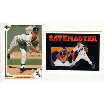 1991 Upper Deck two Bobby Thigpen baseball cards #93 & #261 – White Sox