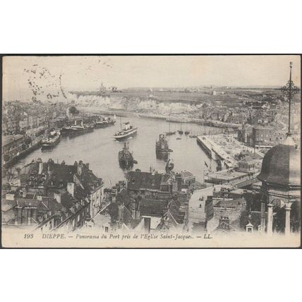 Panorama du Port pris de l'Eglise Saint-Jacques, Dieppe, 1923 - Lévy CPA LL193
