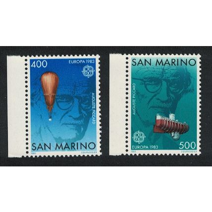 San Marino Auguste Piccard Stratosphere Balloon Bathyscaphe 1983 MNH