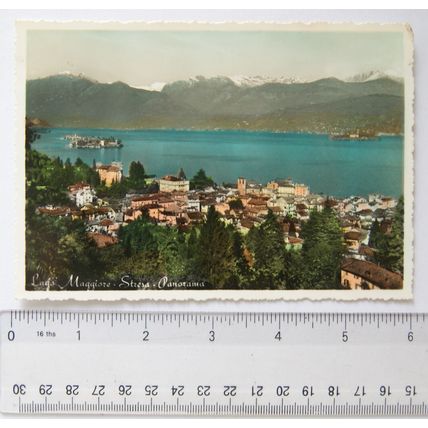 1957 postcard Lago Maggiore, Stresa Panorama