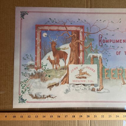 John Deere Moline Ill Vintage 1884 Seasonal Advertising Repo Poster