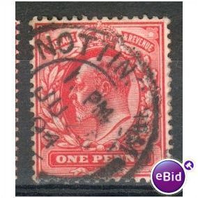 GB stamps 1902-10 KEV11 - 1d SG219 Nottingham 2
