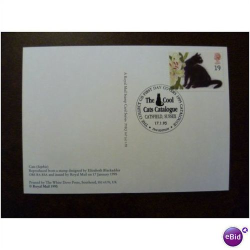 1995 GB Cats PHQ 167a 19p stamp Cool Cats Catalogue Catsfield shs postmark FDI