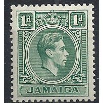 Jamaica 1951 SG122a 1d Blue-Green Mounted Mint . ..