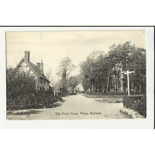 Suffolk HORHAM Four Cross Ways Postcard by Christchurch Series