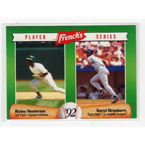 1992 French’s Player Series Rickey Henderson, Darryl Strawberry card #17
