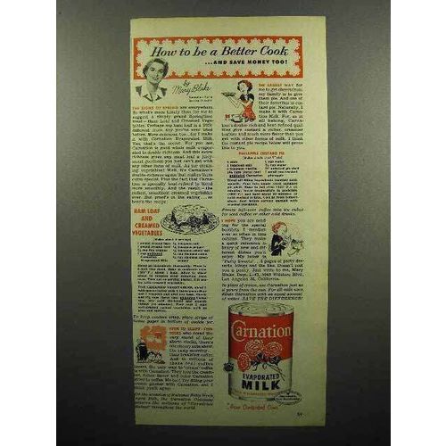 1953 Carnation Evaporated Milk Ad - Be a Better Cook!