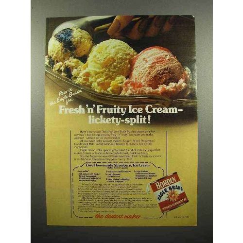 1982 Borden's Eagle Condensed Milk Ad - Ice Cream