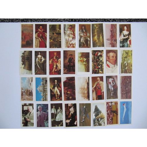 Assorted Lot of 32 Brooke Bond Tea cards Queen Elizabeth I & II series