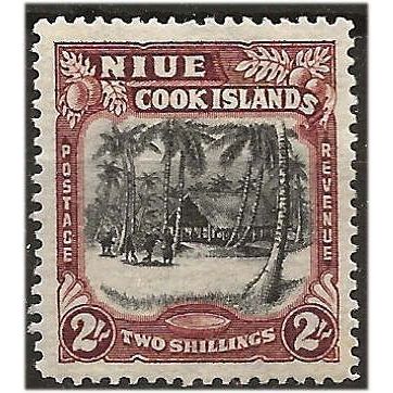 Niue 1945 SG96 2/- Black & Red-Brown Mounted Mint ..