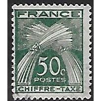 Po Mi 83: 50 c. bluish green Postage Due Stamp: Wheatsheaves