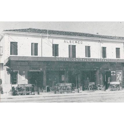 Albergo Hotel Bar Centrale Ristorante Venezia Old Postcard