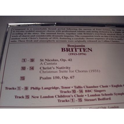 BENJAMIN BRITTEN - SAINT NICHOLAS - CDALBUM2003 - 1DISC