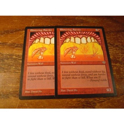 Magic The Gathering, MTG, 2-Cards, 1996, BLISTERING BARRIER, nm