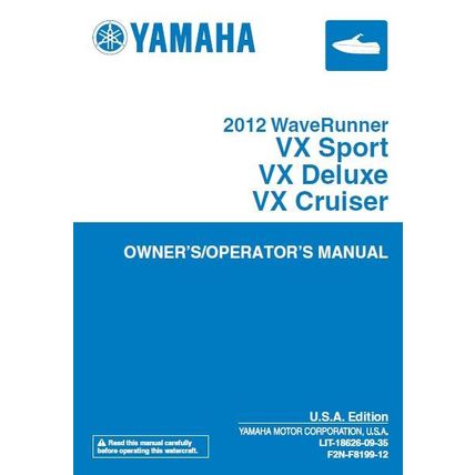 YAMAHA VX SPORT VX DELUXE VX CRUISER OWNERS/OPERATORS MANUAL WAVERUNNER ENGLISH