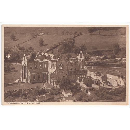 Tintern Abbey from the Devil's Pulpit Monmouthshire Postcard