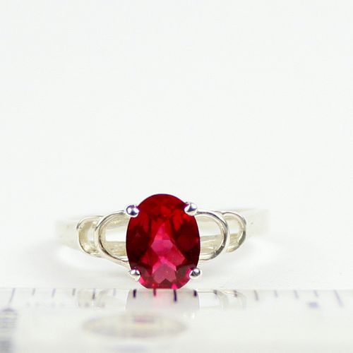 Created Ruby, 925 Sterling Silver Ring, SR300