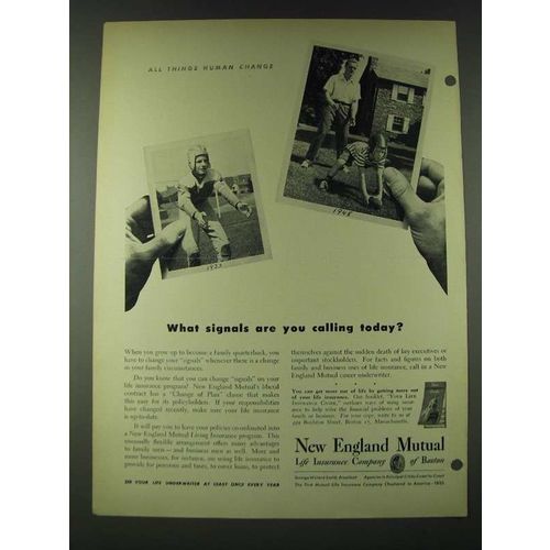 1948 New England Mutual Life Insurance Ad - What signals are you calling today?