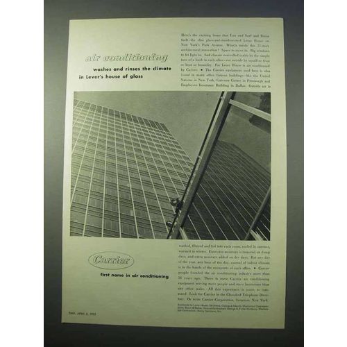 1953 Carrier Air Conditioning Ad - Lever House of Glass
