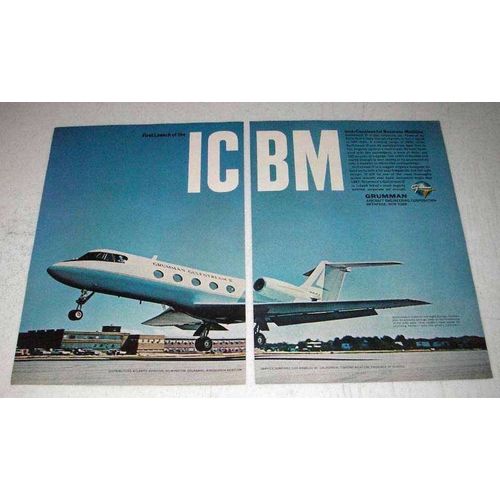 1966 Grumman Gulfstream II Jet Ad - ICBM