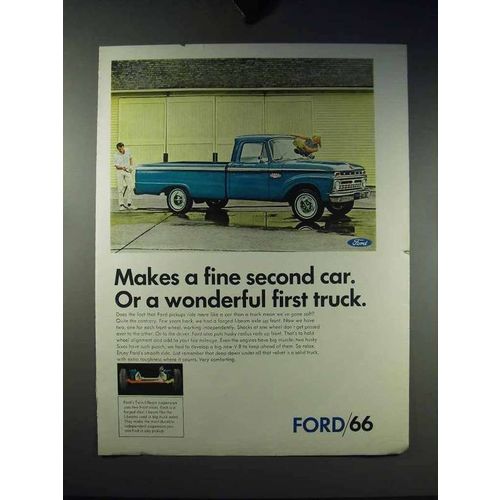 1966 Ford Pickup Truck Ad - Makes a Fine Second Car