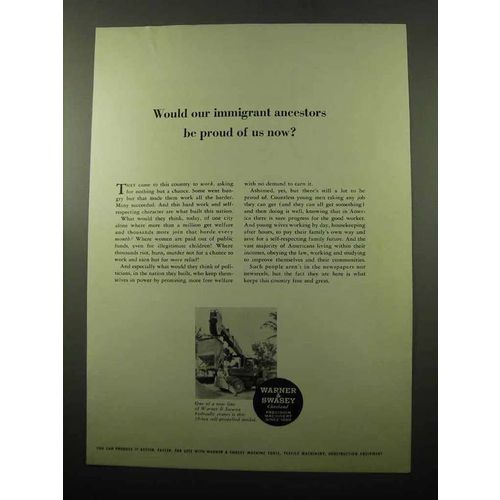 1969 Warner & Swasey Hydraulic Cranes Ad - Immigrant