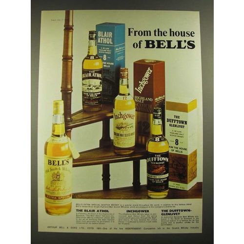 1974 Bell's Blair Athol, Inchgower and Dufftown-Glenlivet Scotch Ad