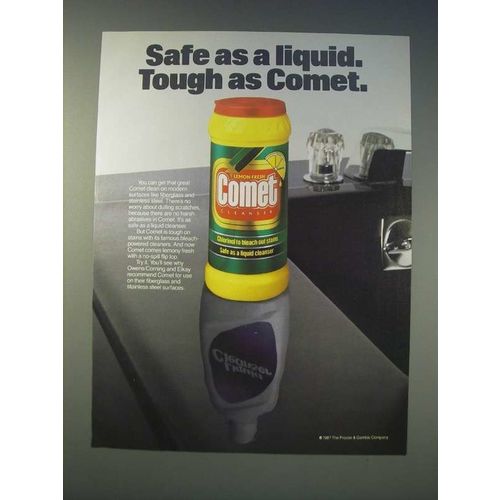 1989 Comet Cleanser Ad - Safe as a liquid. Tough as a Comet