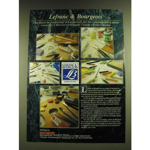 1990 Koh-i-noor Lefranc & Bourgeois art materials Ad