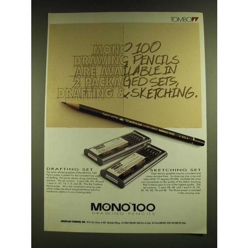 1990 American Tombow Mono 100 Drawing Pencils Ad