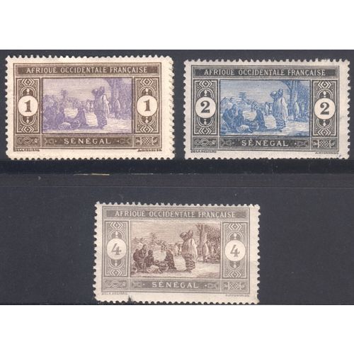 Senegal 1914 - 1c/2c/4c/ - Market x 3 - MH