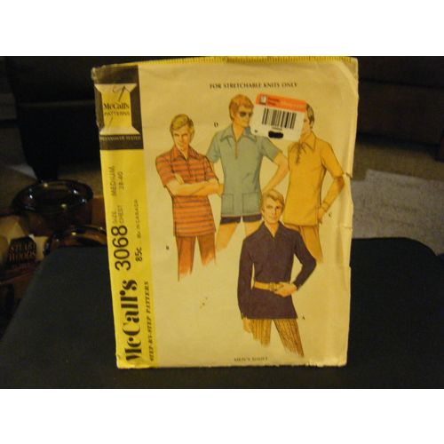 McCall's 3068 Men's Knit Shirt Pattern - Size M Chest 38-40