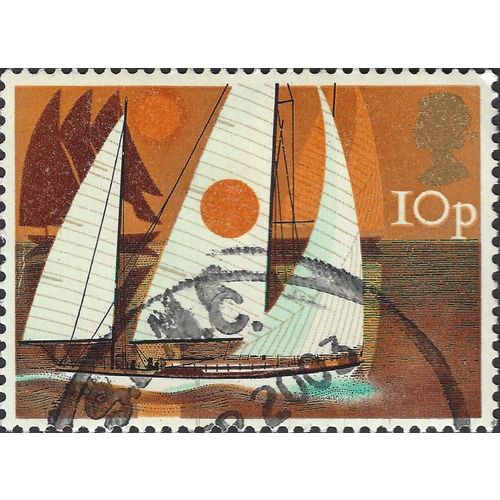 GB, SHIP, Sailing, orange 1975, 10p