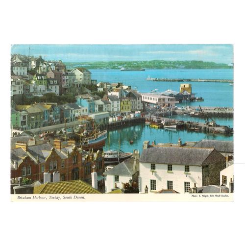 THE HARBOUR, BRIXHAM used vintage postcard by John Hinde 1978 postmark =